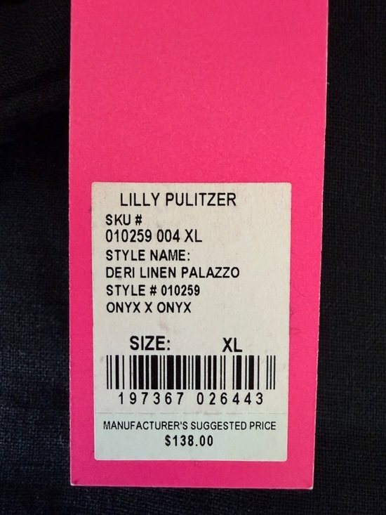 Lilly Pulitzer Black Deri Linen Palazzo Wide-Leg Pants NWT - Picture 10 of 10